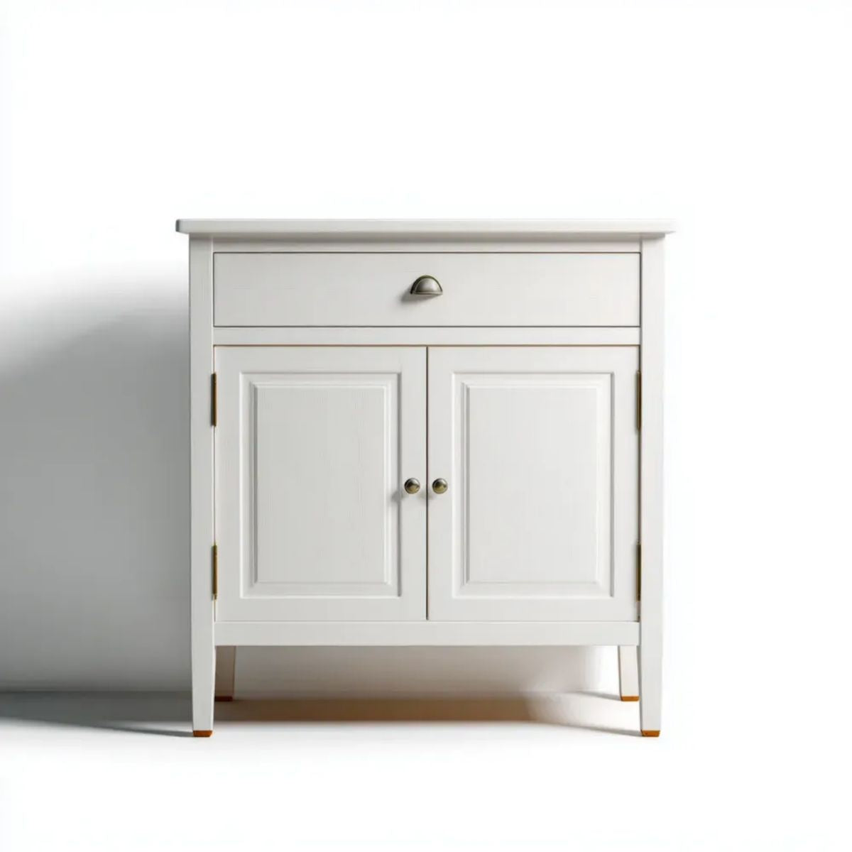 Biała szafka do przechowywania z płyty MDF 80 x 40 x 90 cm z szufladą i 2 drzwiami