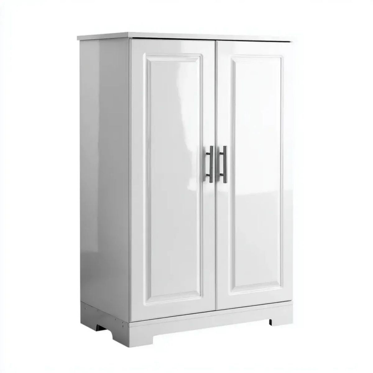 Biała szafka do przechowywania z płyty MDF 76 × 40 × 120 cm z 2 drzwiczkami