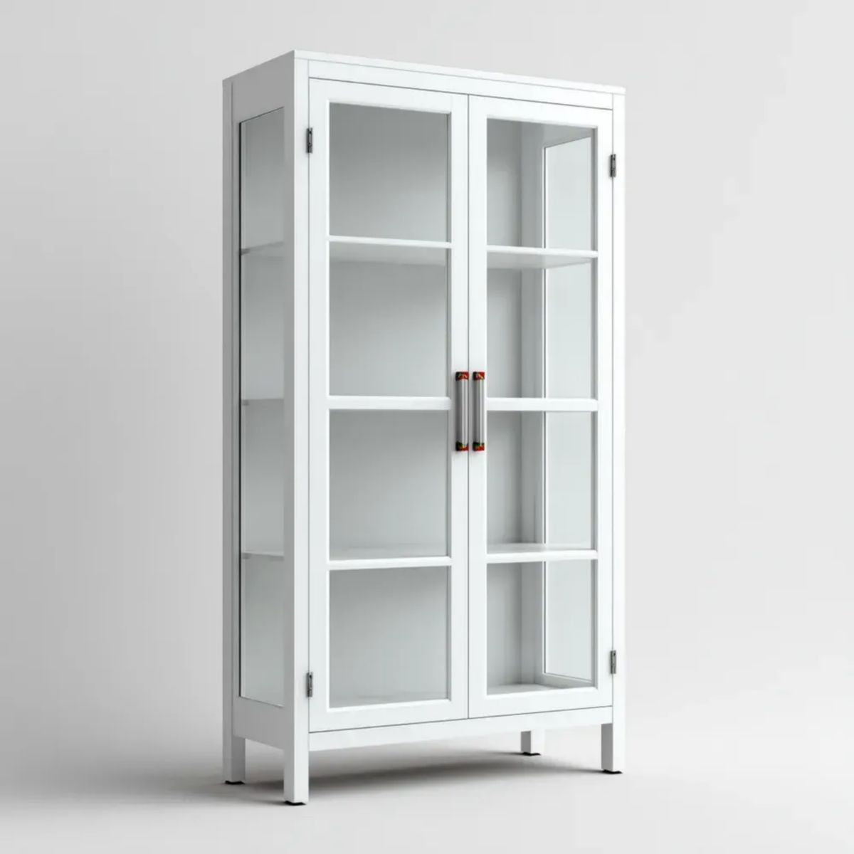 Biała witryna szklana z MDF 80 x 40 x 180 cm