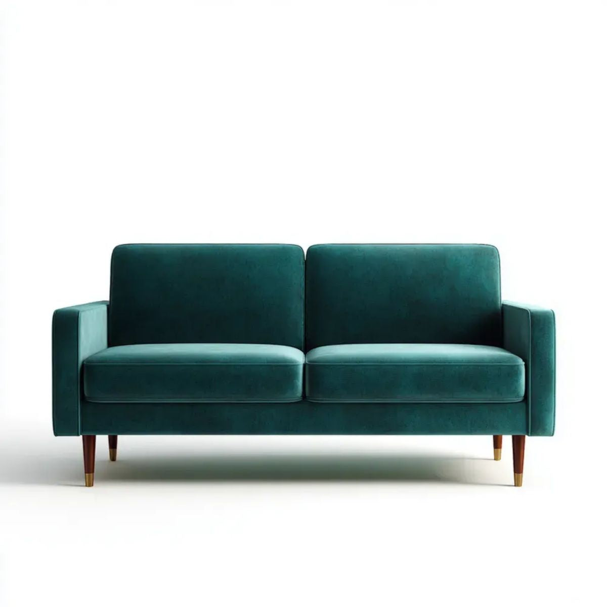 Dwuosobowa sofa z tkaniny aksamitnej, ciemnozielona, 150 x 80 x 82 cm